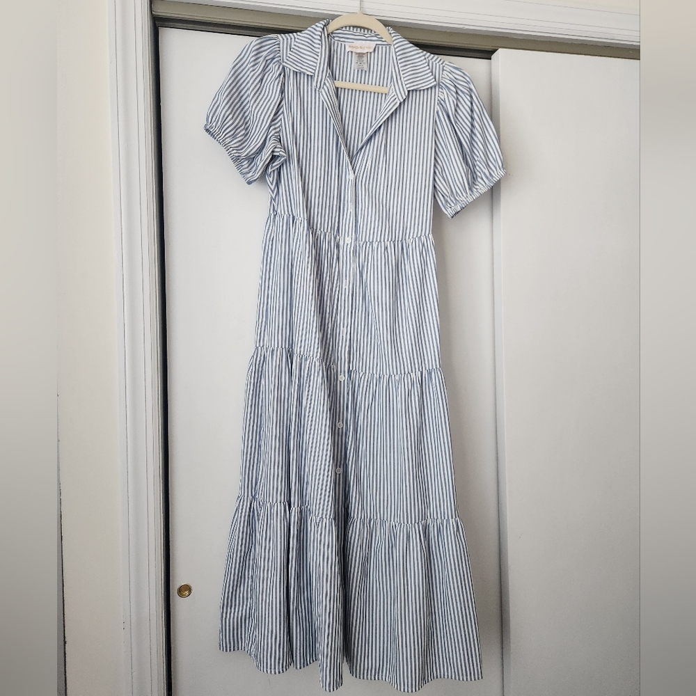 Striped Maxi Dress in Blue and White